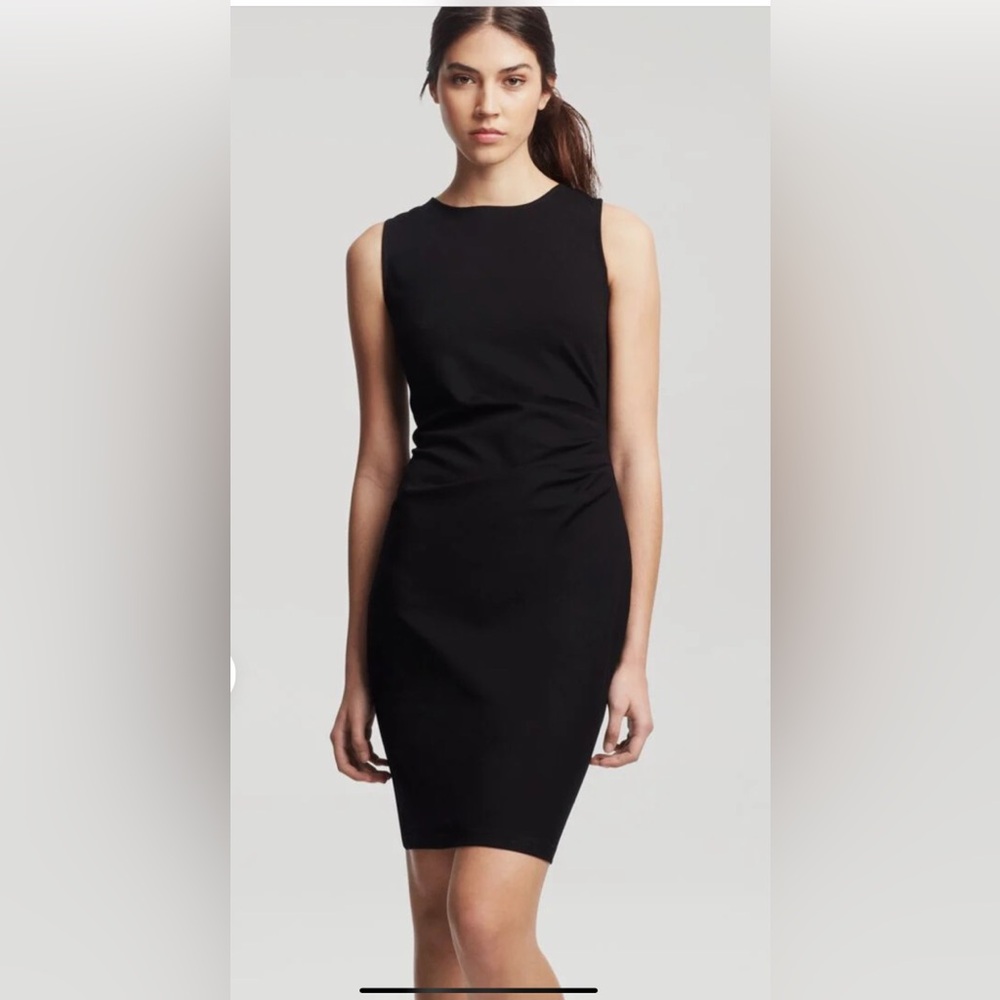 Kenneth Cole New York Hilary Ruched Black  Halter Sheath Dress